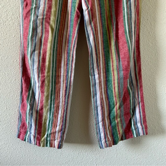 For Cynthia Linen Blend Pants Small Multicolored Vacation Cruise Beach Resort - Picture 12 of 12